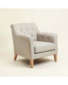 Bouwhuis 23.7 '' Wide Tufted Linen Armchair (synthetic illustration; no displayed measurements)