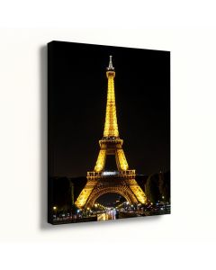 Led Lighted Famous Eiffel Tower Paris France At Night Photographic Print On Canvas (synthetic illustration; no displayed measurements)