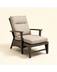 Pangburn Haven All-Weather Outdoor Recliner Patio Chair With Cushions And Ottoman (synthetic illustration; no displayed measurements)