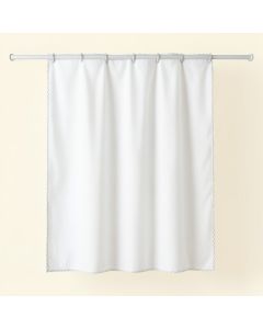 Willow Edge Shower Curtain Hanging Flat From A Plain Rod - White (synthetic illustration; no displayed measurements)