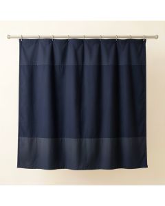 Cliff Branch Shower Curtain Hanging Flat From A Plain Rod - Navy (synthetic illustration; no displayed measurements)