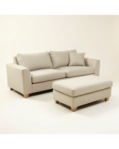 Ammeera 81 '' Wide Linen Reversible Sofa & Chaise With Ottoman (synthetic illustration; no displayed measurements)