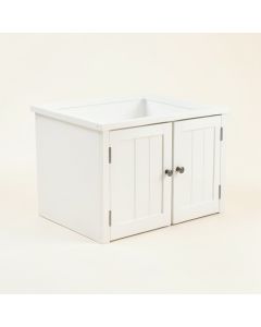 Reed Bridge Empty Furniture-Style Litter Enclosure - White (synthetic illustration; no displayed measurements)