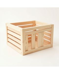 Ash Edge Empty Furniture-Style Pet Crate - Beige (synthetic illustration; no displayed measurements)