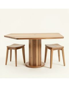 Alysson 3 - Piece Bar Height Butterfly Leaf Rubberwood Solid Wood Dining Set (synthetic illustration; no displayed measurements)