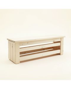 Aspen Bend Narrow Outdoor Storage Bench - Ivory (synthetic illustration; no displayed measurements)