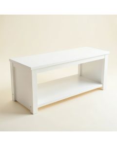 Fern Bridge Narrow Outdoor Storage Bench - White (synthetic illustration; no displayed measurements)