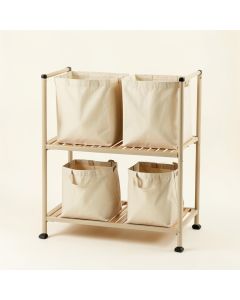 Clay Bend Laundry Sorting Station With Plain Removable Bags - Beige (synthetic illustration; no displayed measurements)