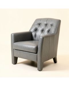 Brylinn Tufted Leather Upholstered Dining Chair In Gray (synthetic illustration; no displayed measurements)