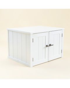 Laurel Canyon Empty Furniture-Style Litter Enclosure - White (synthetic illustration; no displayed measurements)