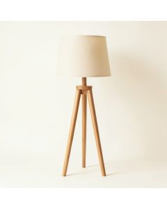Summit Bend Floor Lamp With A Plain Fabric Shade - Beige (synthetic illustration; no displayed measurements)