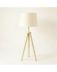 Glen Bend Floor Lamp With A Plain Fabric Shade - Cream (synthetic illustration; no displayed measurements)