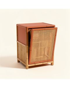 Hazel Branch Freestanding Pull-Out Hamper Cabinet - Terracotta (synthetic illustration; no displayed measurements)