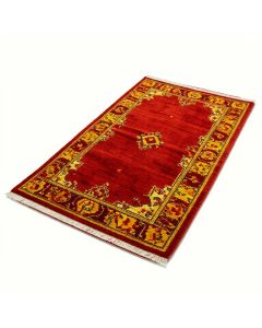 Abstract Machiine Made Power Loom Wool And Polyester Red/Yellow Area Rug (synthetic illustration; no displayed measurements)