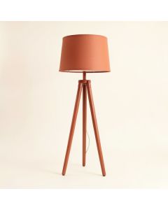 Stone Bend Floor Lamp With A Plain Fabric Shade - Terracotta (synthetic illustration; no displayed measurements)
