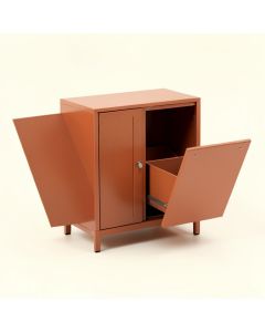 Briar Canyon Freestanding Pull-Out Hamper Cabinet - Terracotta (synthetic illustration; no displayed measurements)