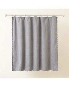Sage Edge Shower Curtain Hanging Flat From A Plain Rod - Gray (synthetic illustration; no displayed measurements)