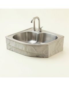 Kohler Tailor Large Double Basin Stainless Steel Sink With Carved Stone Insert (synthetic illustration; no displayed measurements)