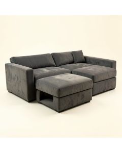 Hao 78.8 '' Wide Microfiber/Microsuede Reversible Sofa & Chaise With Ottoman (synthetic illustration; no displayed measurements)