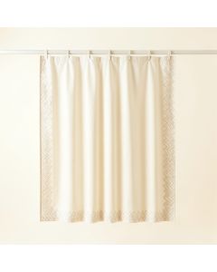 Summit Edge Shower Curtain Hanging Flat From A Plain Rod - Ivory (synthetic illustration; no displayed measurements)