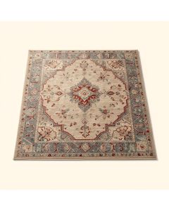 Webber Southwestern Machine Made Power Loom Wool/Polyester Beige/Gray/Red Area Rug (synthetic illustration; no displayed measurements)