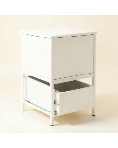 Pine Arc Freestanding Pull-Out Hamper Cabinet - White (synthetic illustration; no displayed measurements)