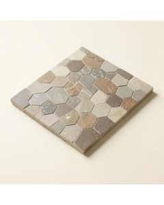 Literati 1.62 '' X 3 '' Beveled Engineered Stone Honeycomb Mosaic Tile (synthetic illustration; no displayed measurements)