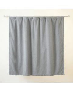 Bay Crest Shower Curtain Hanging Flat From A Plain Rod - Gray (synthetic illustration; no displayed measurements)