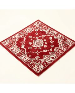 Finty Geometric Machine Made Power Loom Wool And Polyester Red/White Area Rug (synthetic illustration; no displayed measurements)