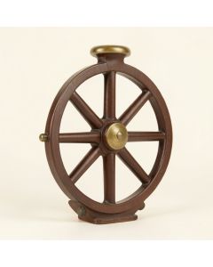 Ship Wheel Sculpture With Brass Handle (synthetic illustration; no displayed measurements)