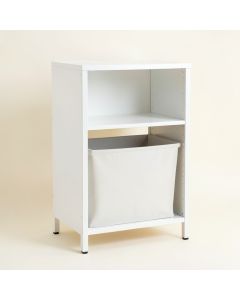 Elm Crest Freestanding Pull-Out Hamper Cabinet - White (synthetic illustration; no displayed measurements)