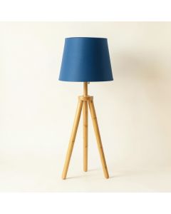 Vale Bend Floor Lamp With A Plain Fabric Shade - Blue (synthetic illustration; no displayed measurements)