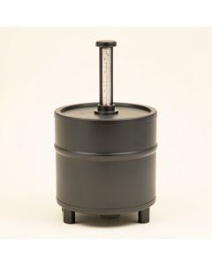 Clock Bourbon Barrel With Thermometer (synthetic illustration; no displayed measurements)
