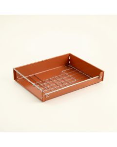 Clay Falls Empty Under-Desk Cable Tray - Terracotta (synthetic illustration; no displayed measurements)