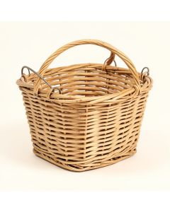 Hyacinth And Wood Handled Wicker Basket (synthetic illustration; no displayed measurements)