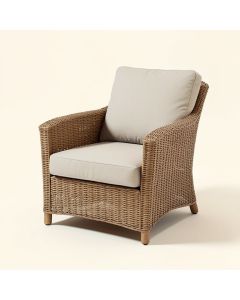 Tapscott Wicker Patio Chair With Cushions (synthetic illustration; no displayed measurements)