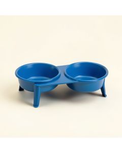 Ash Dell Pet Feeding Stand With Two Plain Empty Bowls - Blue (synthetic illustration; no displayed measurements)