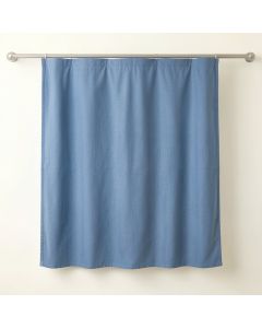Stone Bend Shower Curtain Hanging Flat From A Plain Rod - Blue (synthetic illustration; no displayed measurements)
