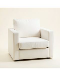 Elm Brook Upholstered Armchair - White (synthetic illustration; no displayed measurements)