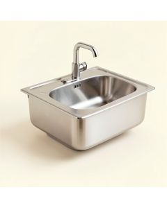 Vault Top-Mount Single-Bowl Stainless Steel Kitchen Sink With Shortened Apron-Front For 36 (synthetic illustration; no displayed measurements)