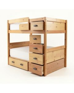 Sandler 7 Drawer Solid Wood Standard Bunk Bed With Shelves By Harriet Bee (synthetic illustration; no displayed measurements)
