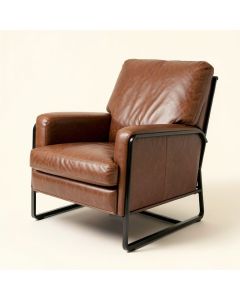 Dougherty 36.25 '' Wide Top Grain Leather Lounge Chair (synthetic illustration; no displayed measurements)