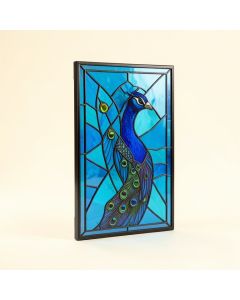 Peacock Window Panel (synthetic illustration; no displayed measurements)
