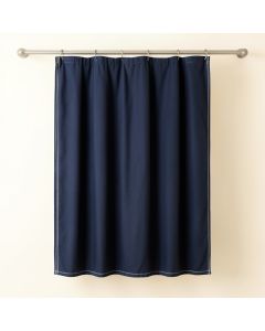 Briar Crossing Shower Curtain Hanging Flat From A Plain Rod - Navy (synthetic illustration; no displayed measurements)