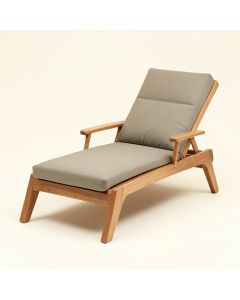 Outdoor Reclining Chaise Lounge With Cushion (synthetic illustration; no displayed measurements)