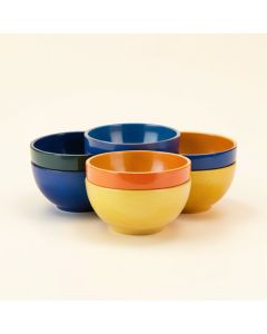 Melange 6-Piece Bamboo Bowl Set ( Campers Tent ) | Shatter-Proof And Chip-Resistant Bamboo Bowls (synthetic illustration; no displayed measurements)