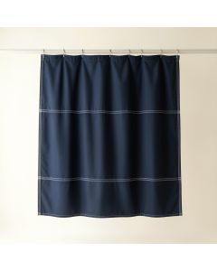 Flint Crest Shower Curtain Hanging Flat From A Plain Rod - Navy (synthetic illustration; no displayed measurements)