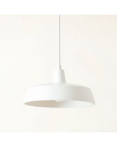 Olive Bridge Pendant Light Suspended From One Plain Cable - White (synthetic illustration; no displayed measurements)