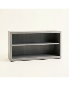 Oak Bend Low Bookcase - Gray (synthetic illustration; no displayed measurements)