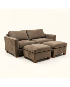Americus 98.5 '' Wide Microfiber/Microsuede Reversible Modular Sofa & Chaise With Ottoman (synthetic illustration; no displayed measurements)